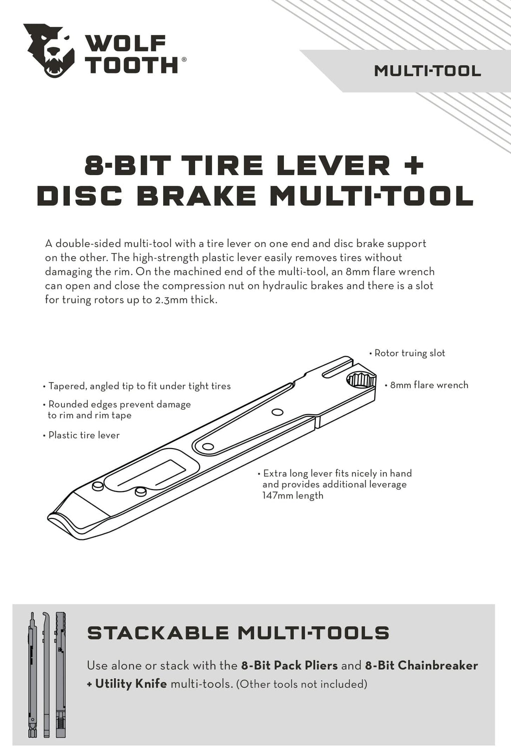 8-Bit Tire Lever + Disc Brake Multi-Tool